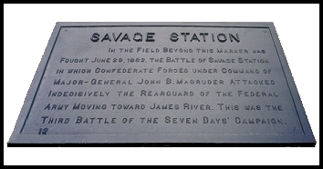 Savage's Station Marker Plaque